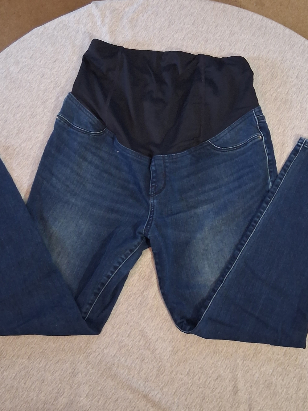 Isabel Maternity Dark Blue Jeggins with Black Belly Panel Sz 12